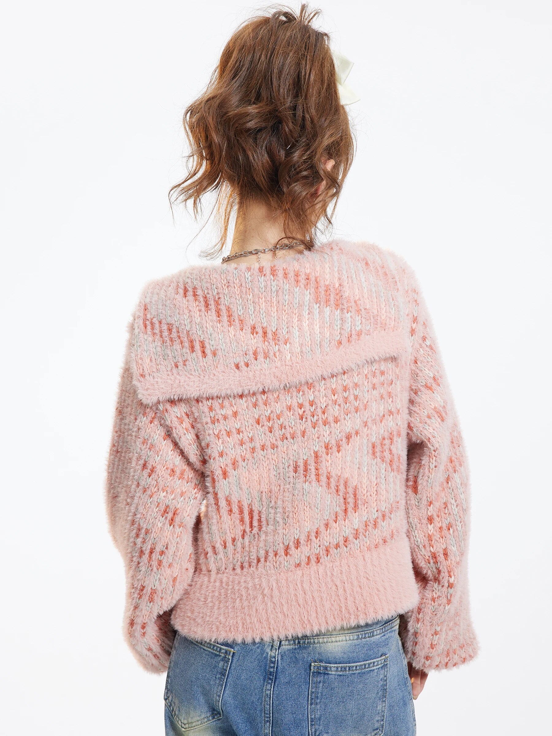 Pink Casual Appliques Knitted Long Sleeve Cardigan - INTOHYPEZONE
