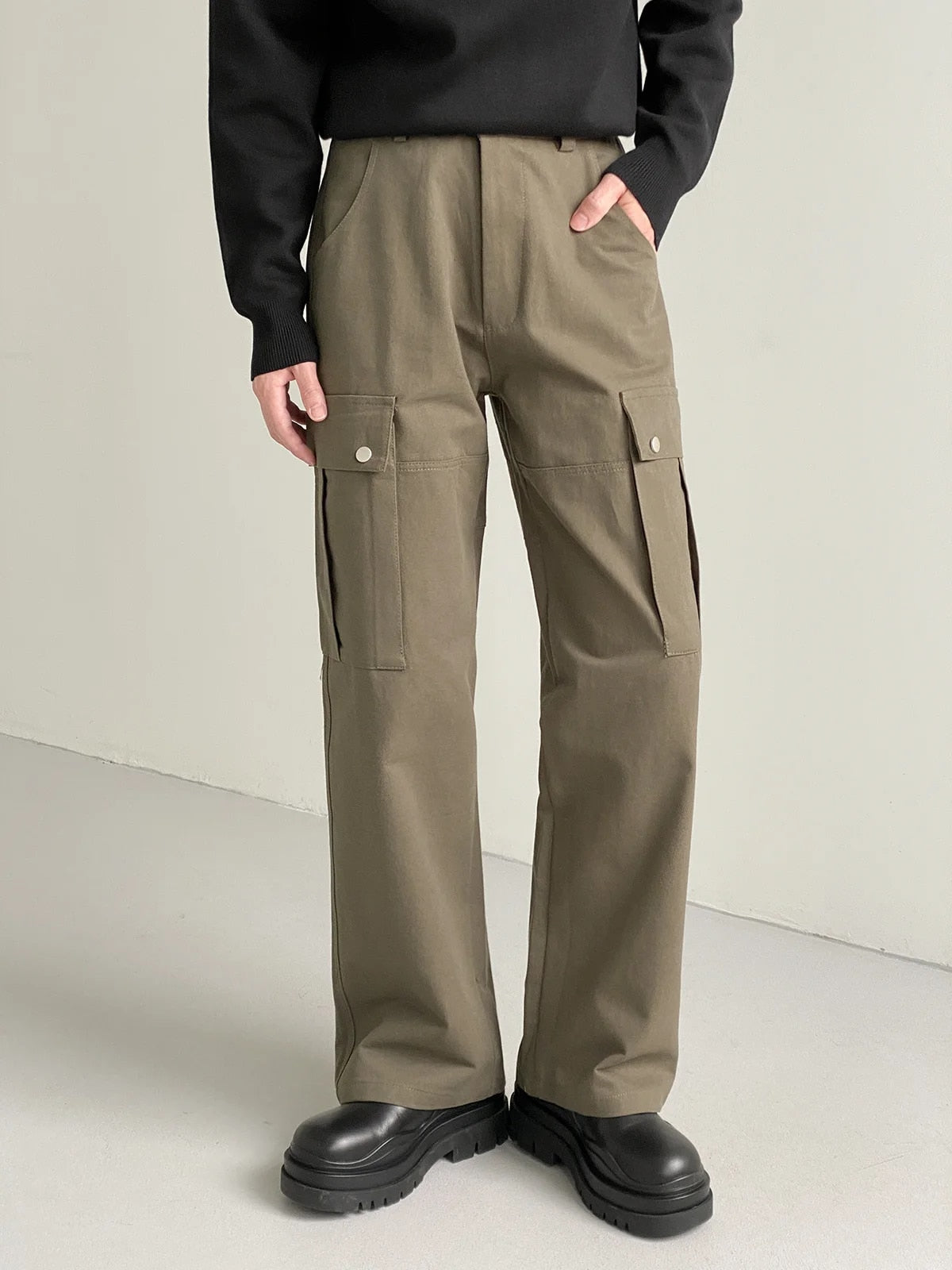 Plain Loose Fit Cargo Pants - INTOHYPEZONE