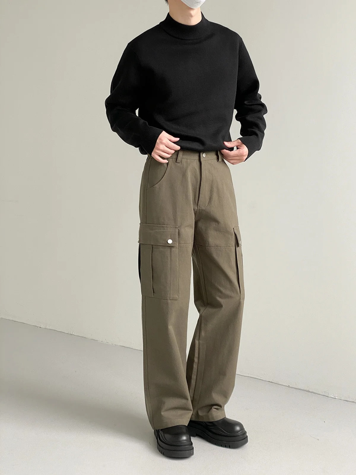 Plain Loose Fit Cargo Pants - INTOHYPEZONE