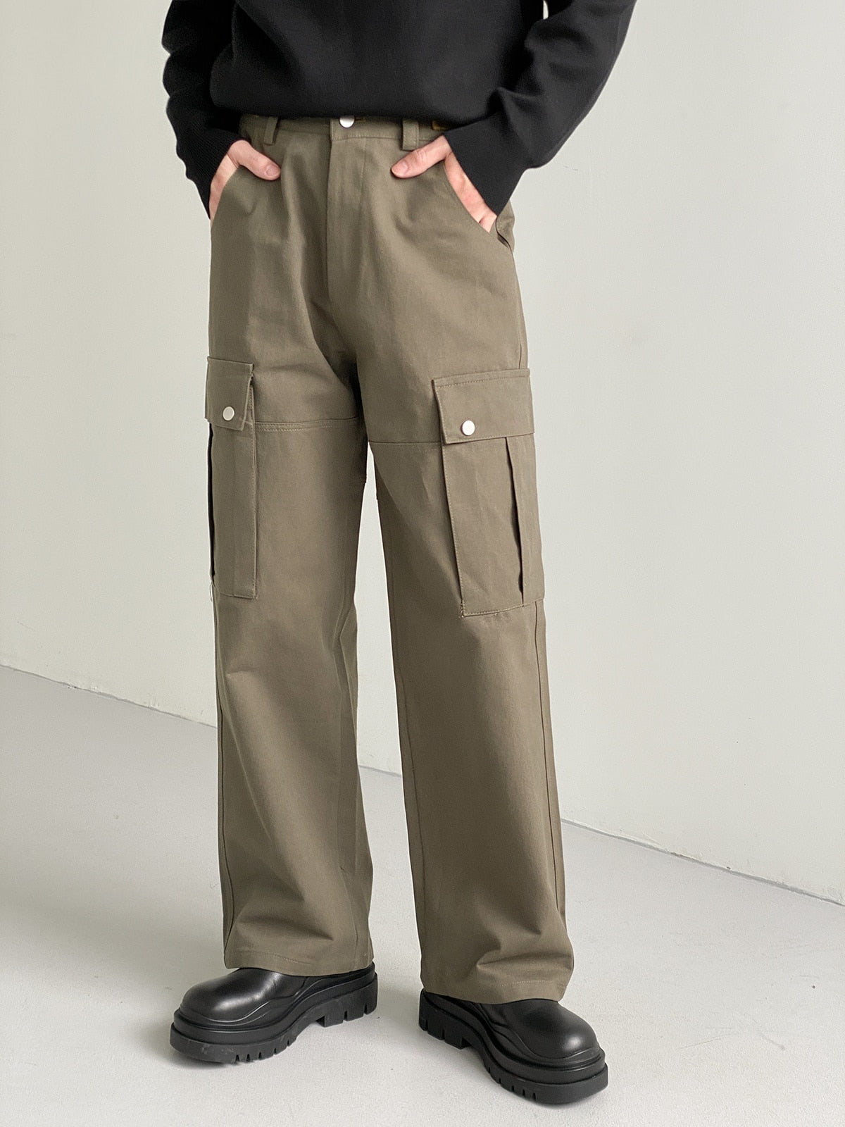 Plain Loose Fit Cargo Pants - INTOHYPEZONE