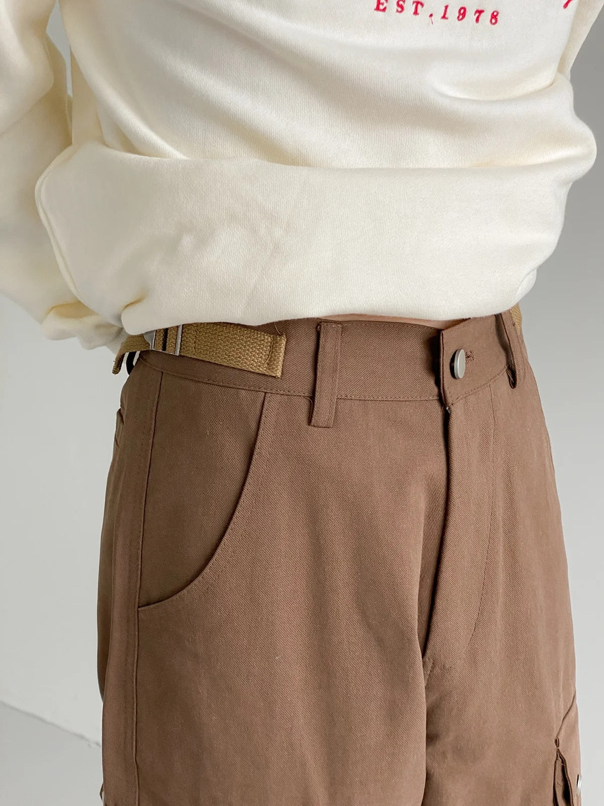 Plain Loose Fit Cargo Pants - INTOHYPEZONE