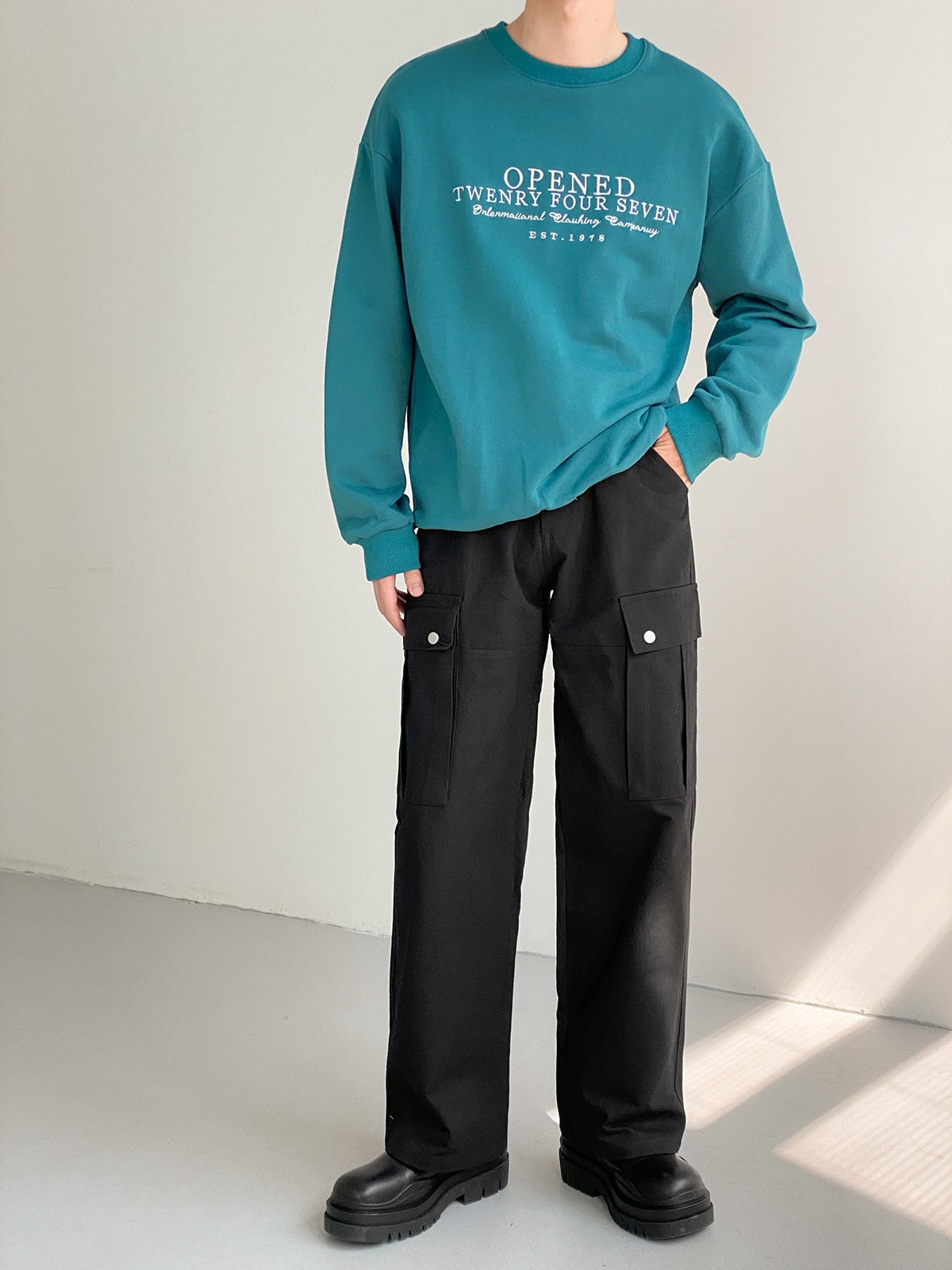 Plain Loose Fit Cargo Pants - INTOHYPEZONE