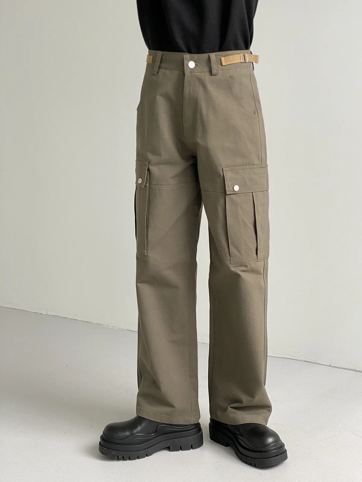Plain Loose Fit Cargo Pants - INTOHYPEZONE