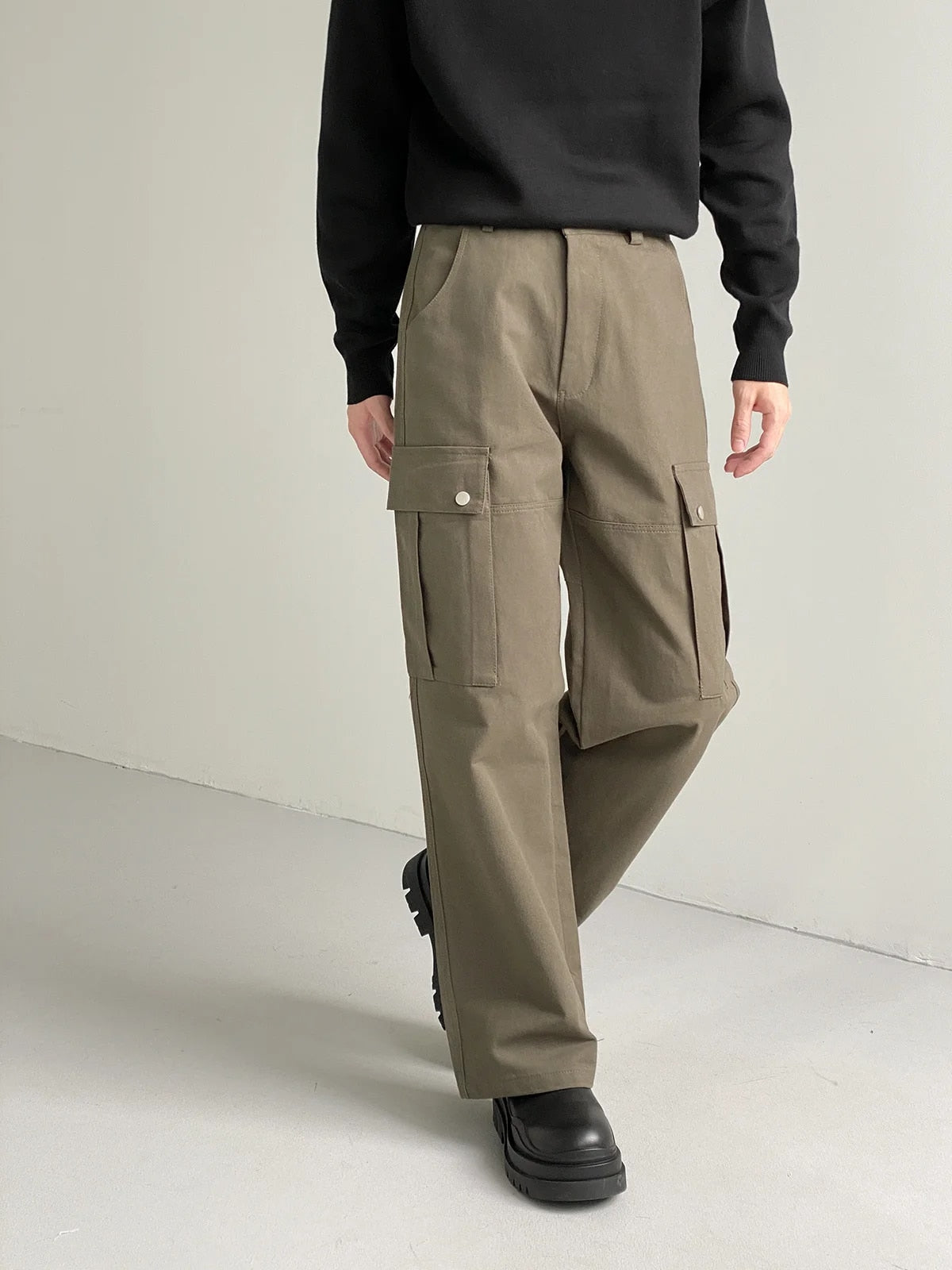 Plain Loose Fit Cargo Pants - INTOHYPEZONE