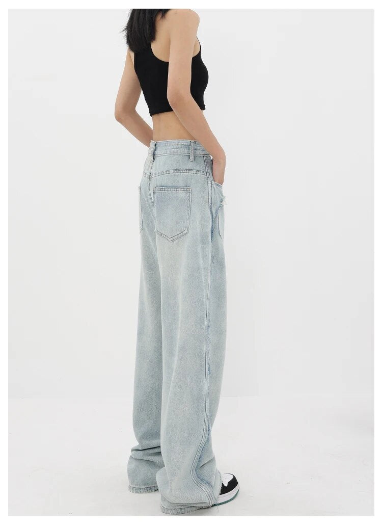 Retro Patchwork Grunge Denim Pants - INTOHYPEZONE