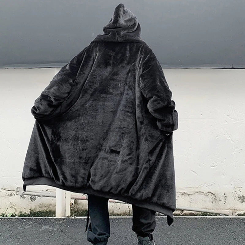 Cotton Hooded Woolen Long Coat - INTOHYPEZONE