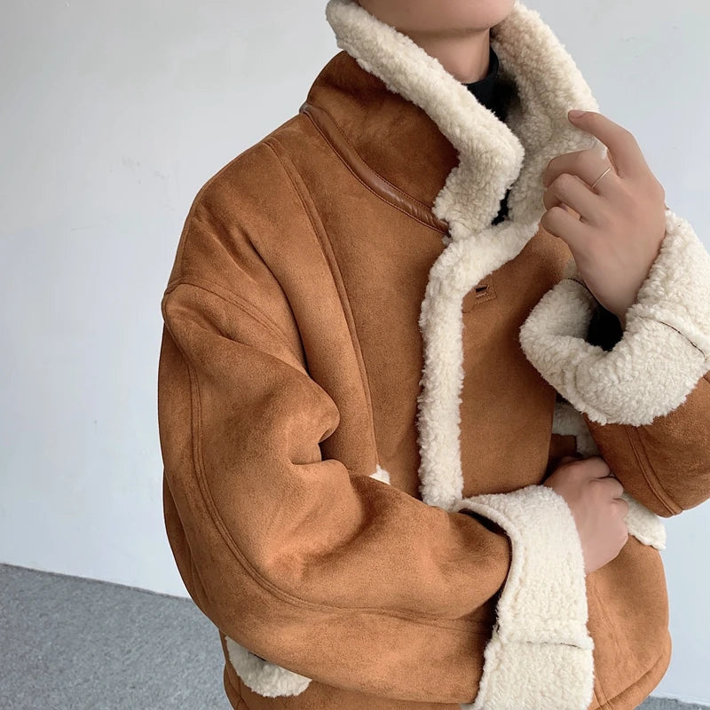 Suede Fur Hort Warm Padded Jacket - INTOHYPEZONE
