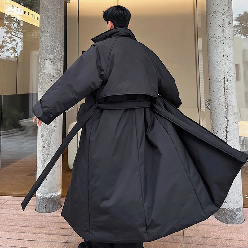 Double Breasted Over Knee Padded Coat - INTOHYPEZONE