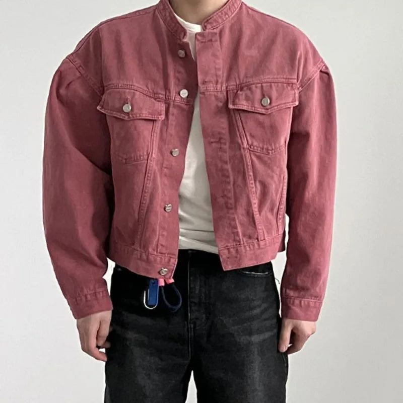 Stand Collar Denim Jackets - INTOHYPEZONE