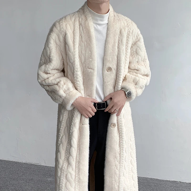 Mink Suede Long Fur Coat - INTOHYPEZONE
