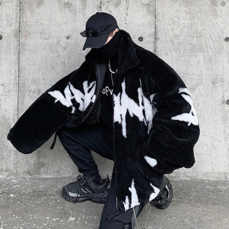 Letter Jacquard Wool Jacket - INTOHYPEZONE