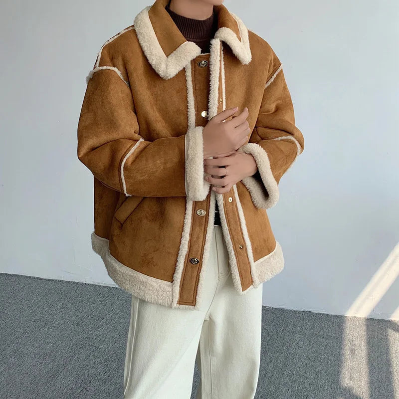 Faux Fur Jackets Thickened Metal Button Coat - INTOHYPEZONE