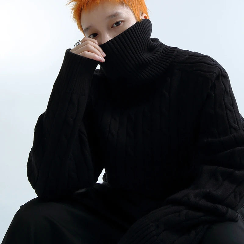 High Neck Shoulder Pad Pullovers - INTOHYPEZONE