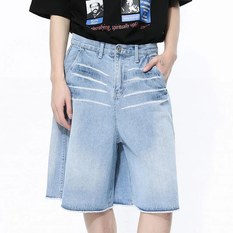 Stripe Washed Gradient Color Loose Shorts - INTOHYPEZONE