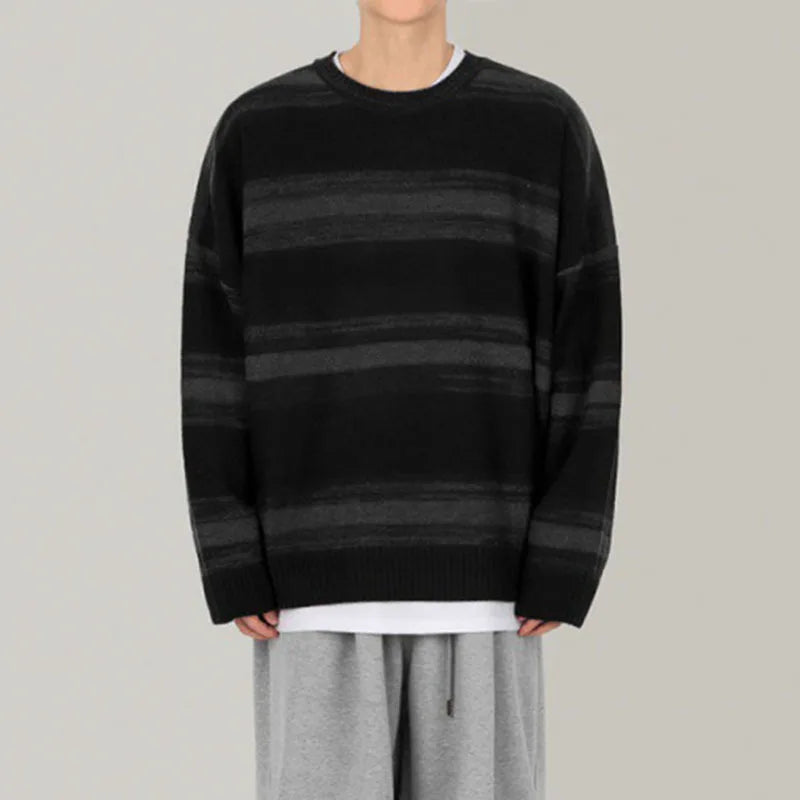 Contrast Stripe Round Neck Pullovers - INTOHYPEZONE