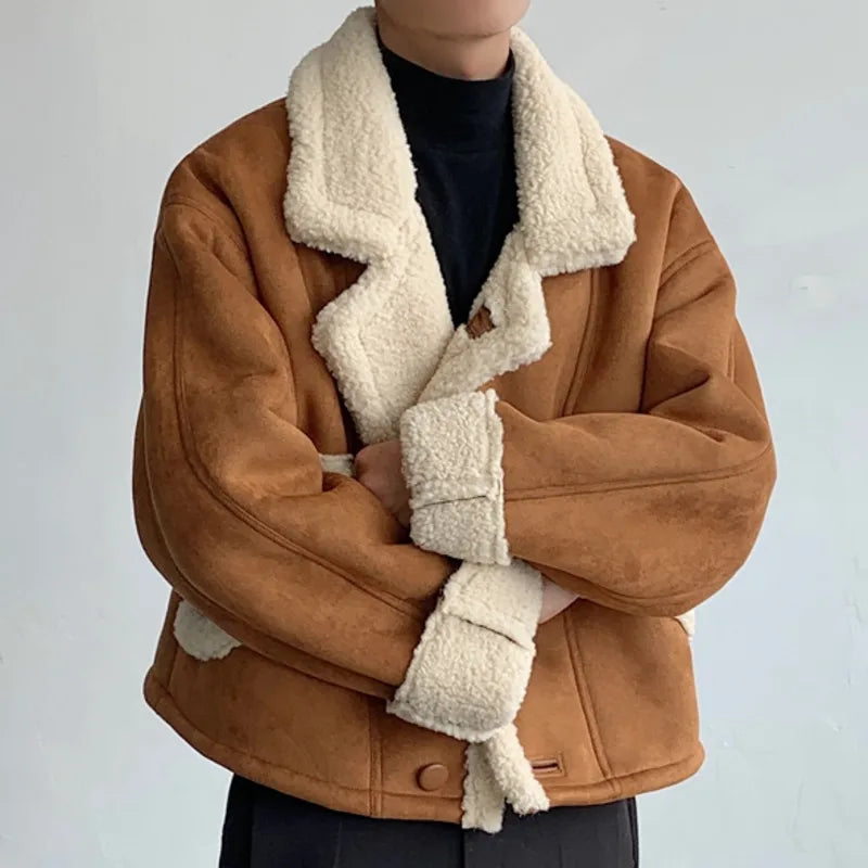 Suede Fur Hort Warm Padded Jacket - INTOHYPEZONE