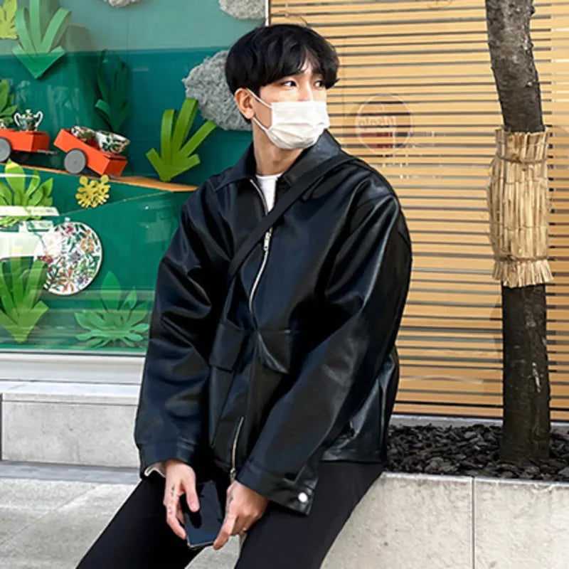 Zipper PU Leather Jacket - INTOHYPEZONE