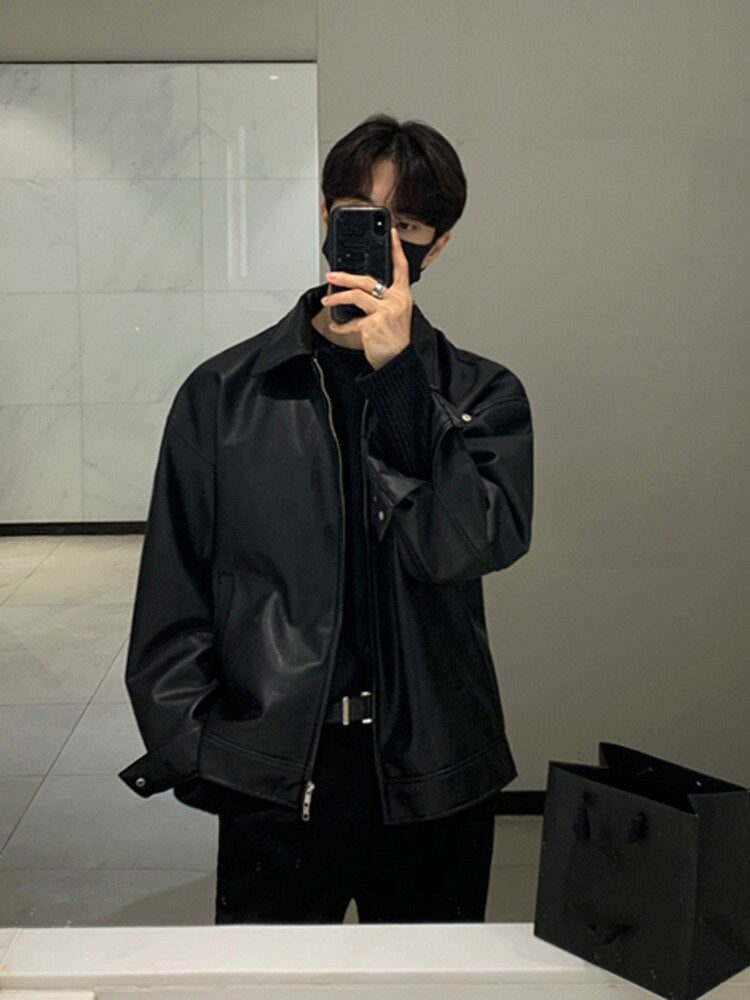 Leather Jacket Double Zipper - INTOHYPEZONE MEN