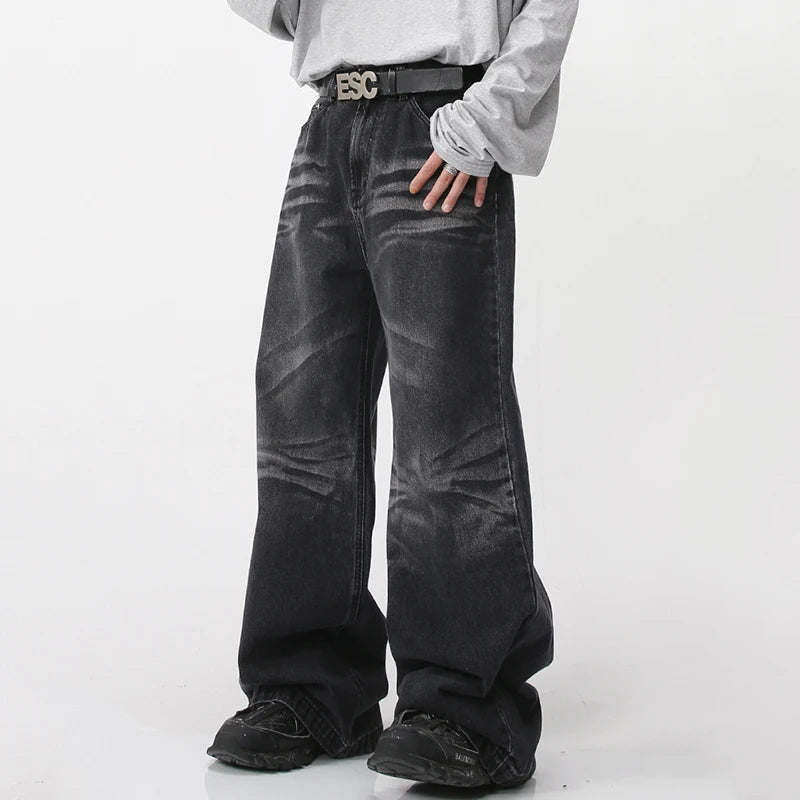 Washed Stripe Gradient Denim Pants - INTOHYPEZONE