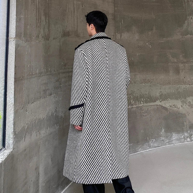 Thickened Weave Twill Lapel Wool Over Coat - INTOHYPEZONE