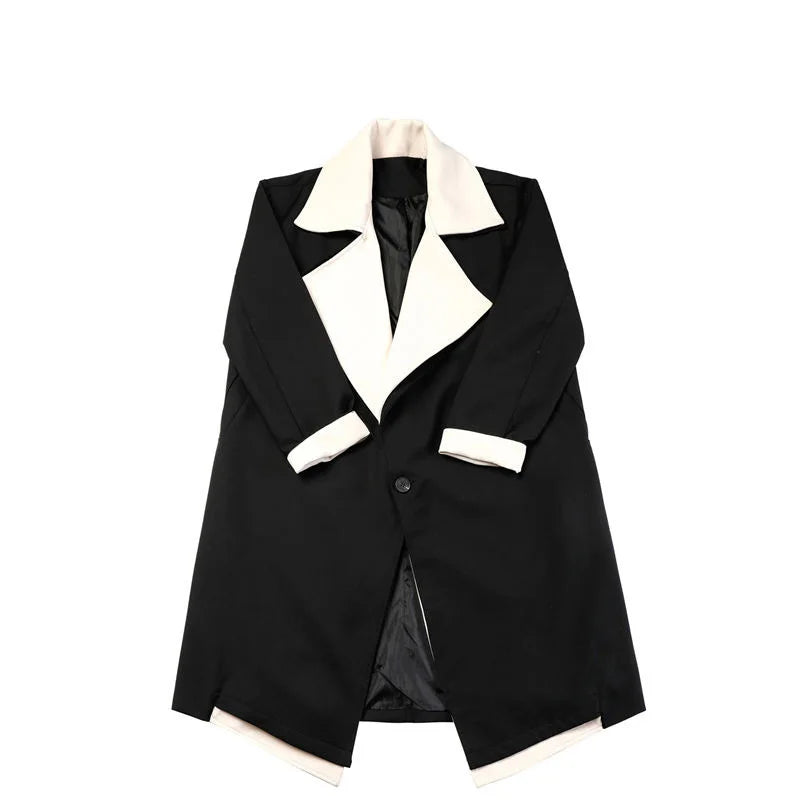 Collared Mock Midi Single Breasted Coat - INTOHYPEZONE