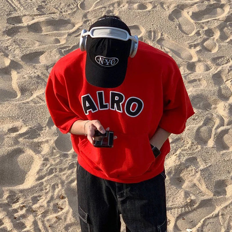ALRO Letter Print Short Sleeve T-shirt - INTOHYPEZONE