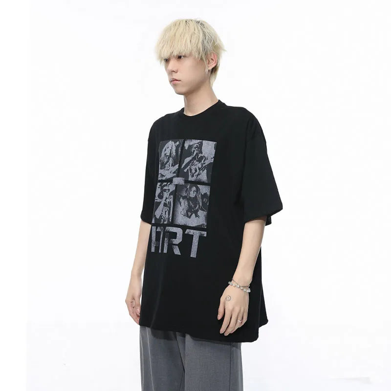 Printed Loose Short Sleeve T-shirt - INTOHYPEZONE