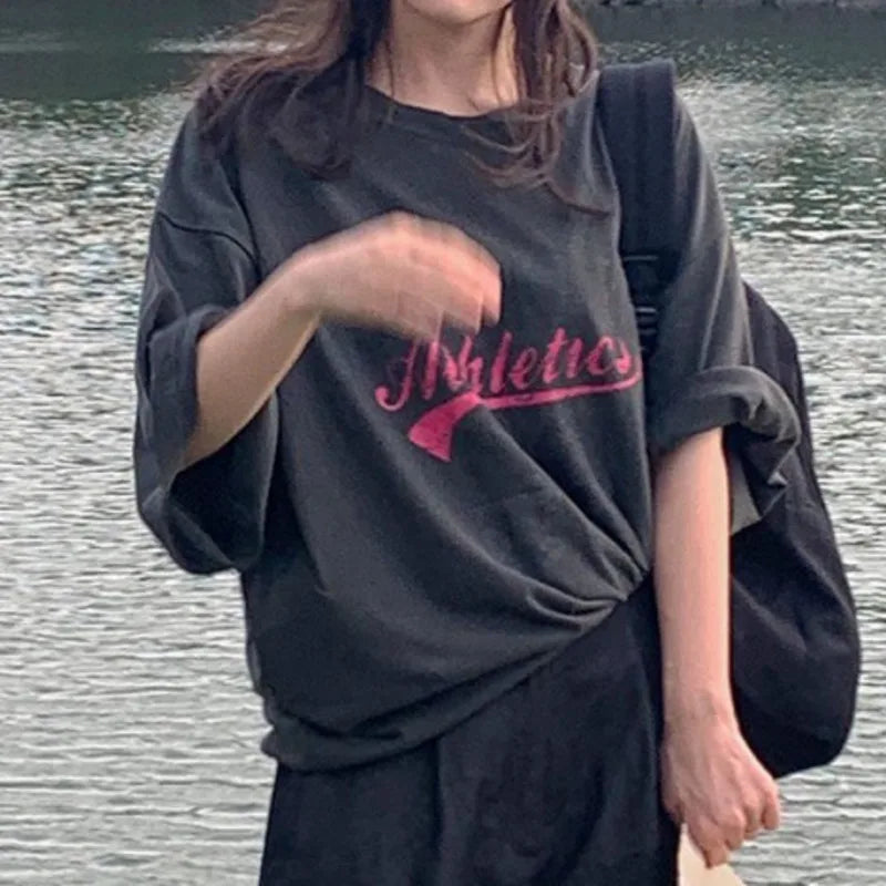 BROOKLYN Letter Printed Short Sleeve T-shirt - INTOHYPEZONE