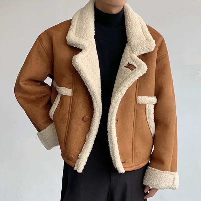 Suede Fur Hort Warm Padded Jacket - INTOHYPEZONE