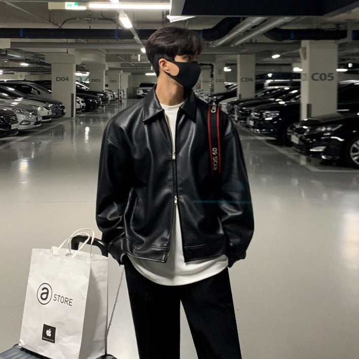 Leather Jacket Double Zipper - INTOHYPEZONE MEN