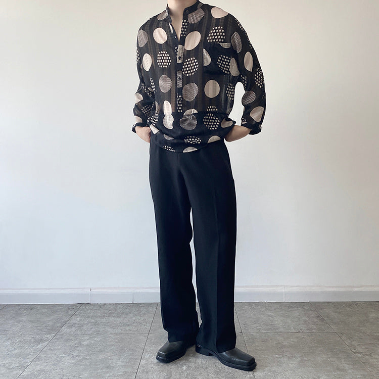 Polka Dot printed Casual See-Through Shirt - IMZ Summer