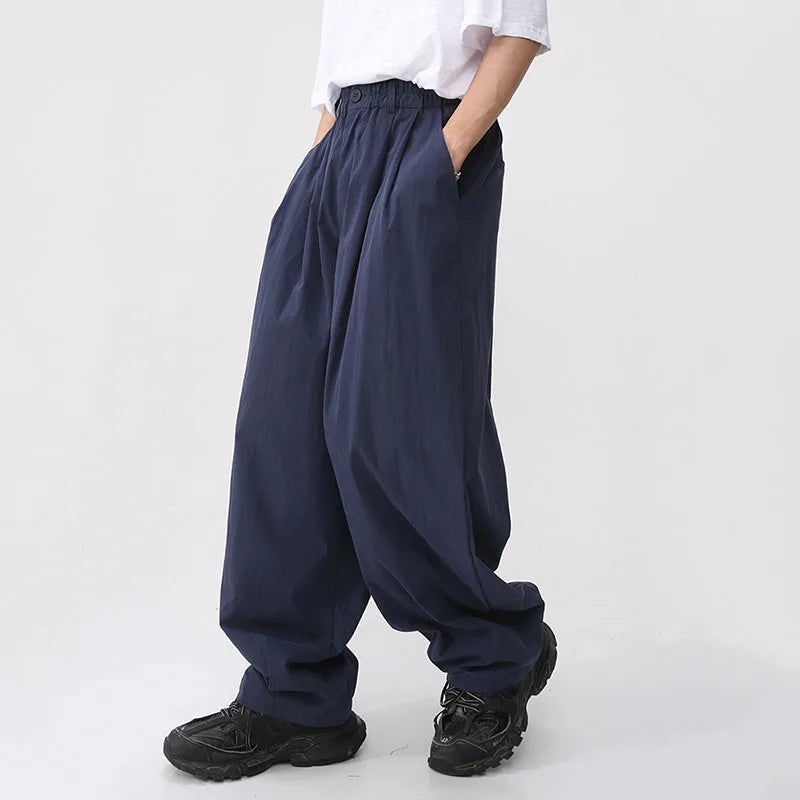 Elastic Waist Wide Casual Trousers - INTOHYPEZONE