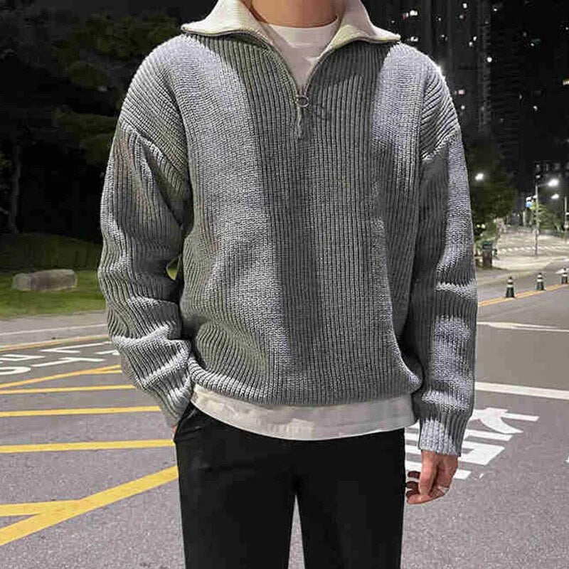 High Neck Zipper Sweater - INTOHYPEZONE