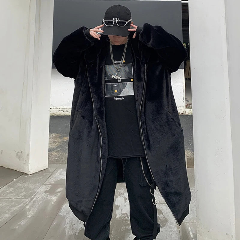 Cotton Hooded Woolen Long Coat - INTOHYPEZONE
