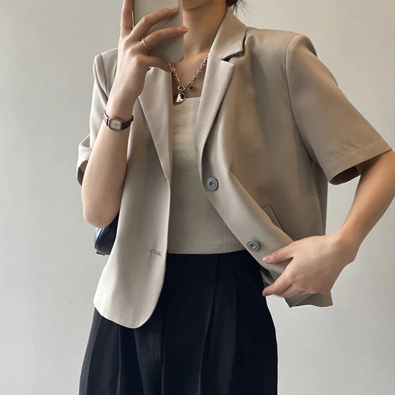 Single Breasted Cropped Blazer - INTOHYPEZONE