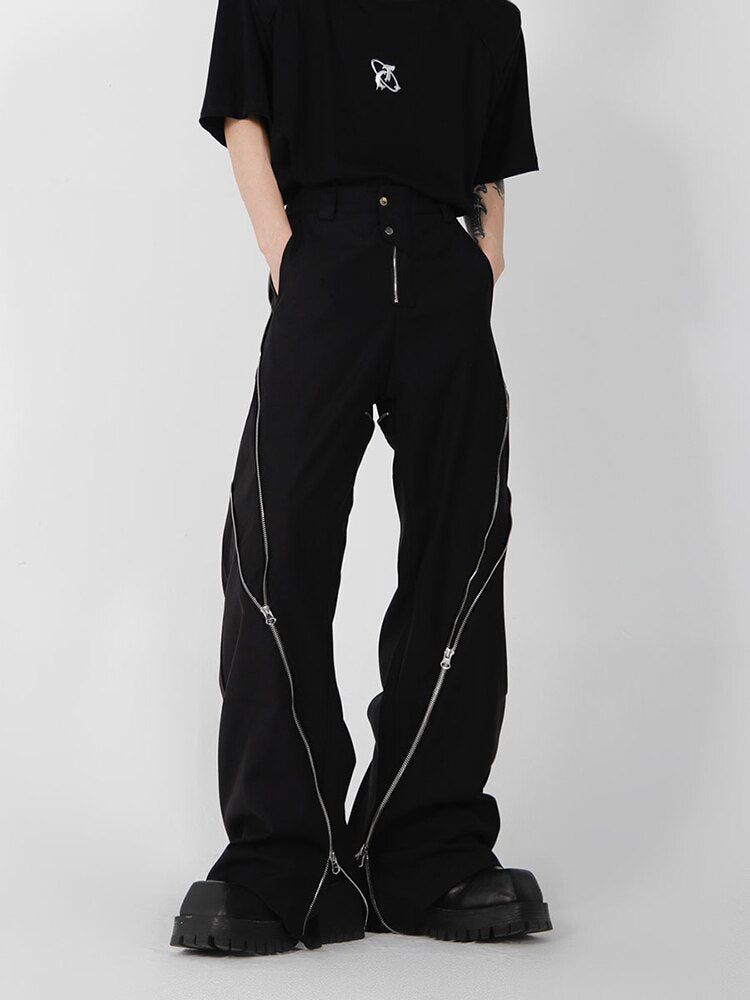 Straight Tube Pant with Zipper Slit - INTOHYPEZONE