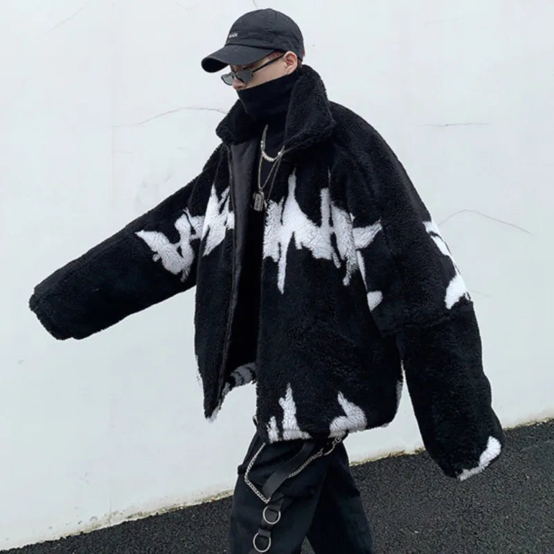 Letter Jacquard Wool Jacket - INTOHYPEZONE