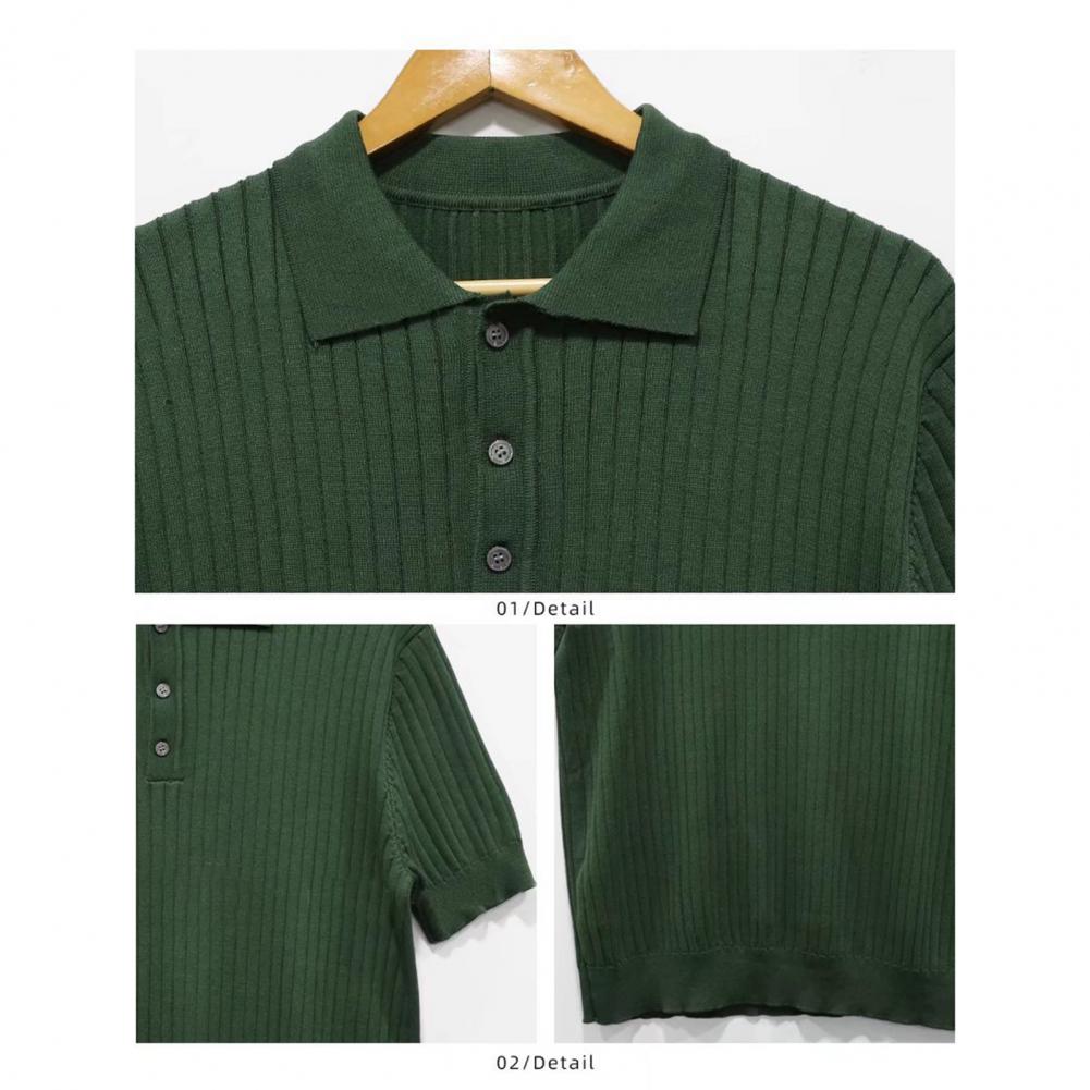 Vertical Knit Pullover: Collars label short sleeve by INTOHYPEZONE