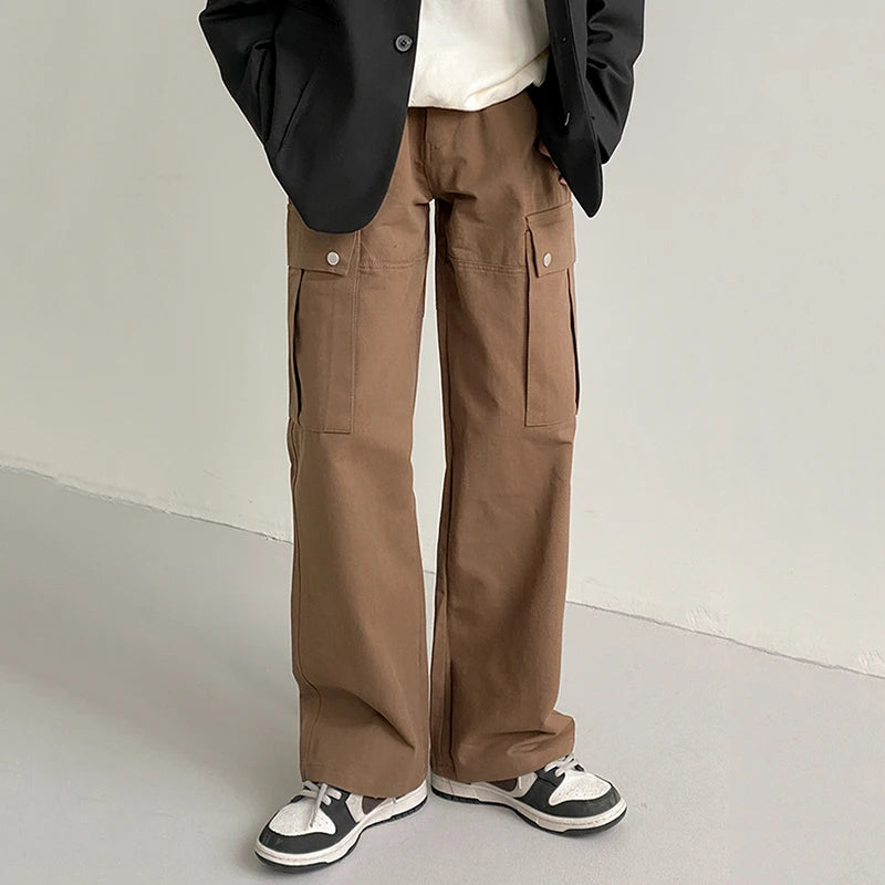 Plain Loose Fit Cargo Pants - INTOHYPEZONE