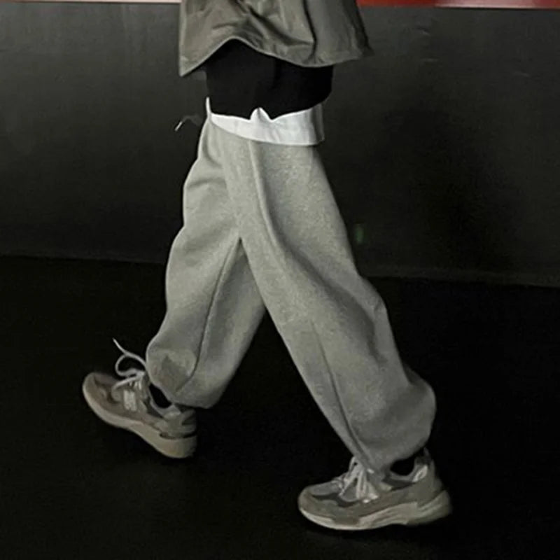 Solid Elastic Loose Pants - INTOHYPEZONE