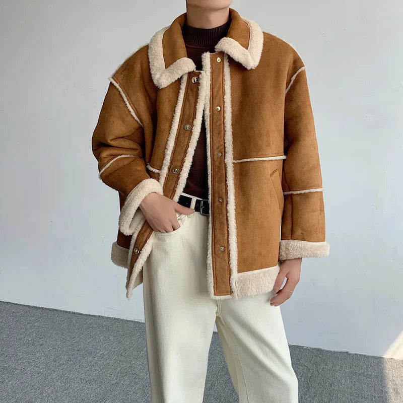 Faux Fur Jackets Thickened Metal Button Coat - INTOHYPEZONE
