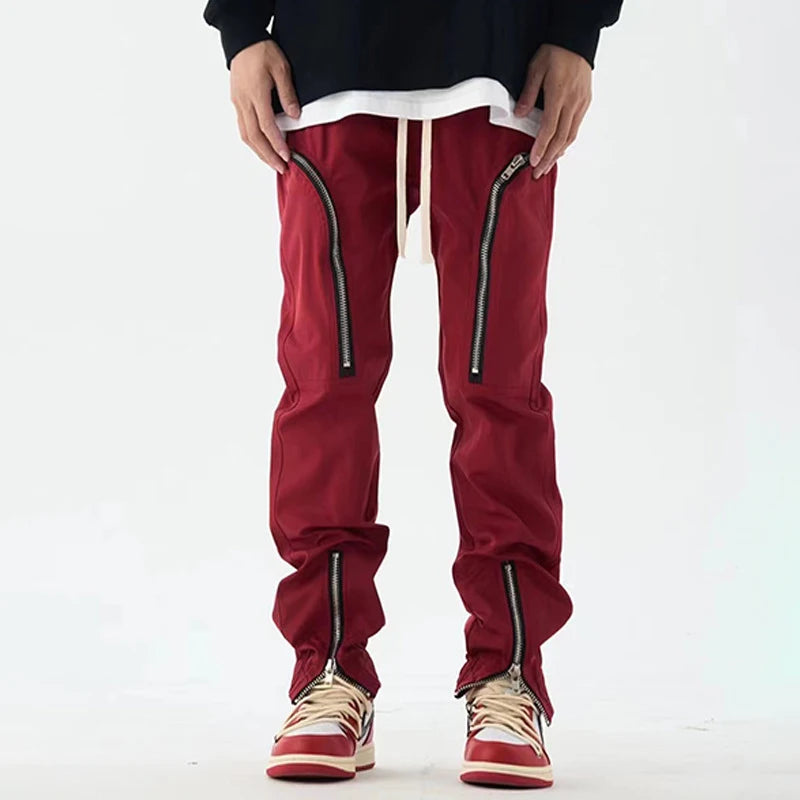 Zipper Techwear Slim Pants - INTOHYPEZONE