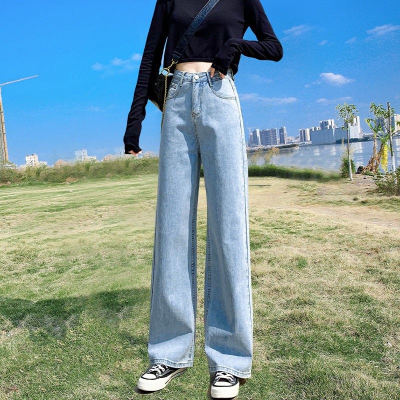 Wide Cowboy Pants for Women - High Waisted Jeans