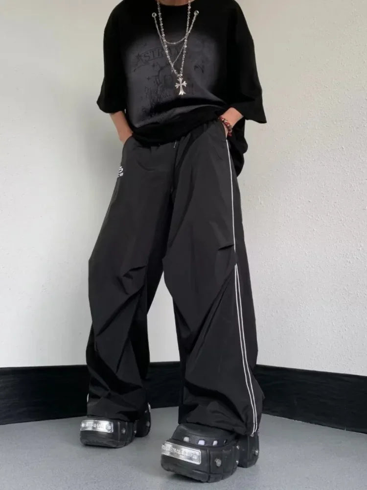 Black Wide Leg Tracksuit - INTOHYPEZONE