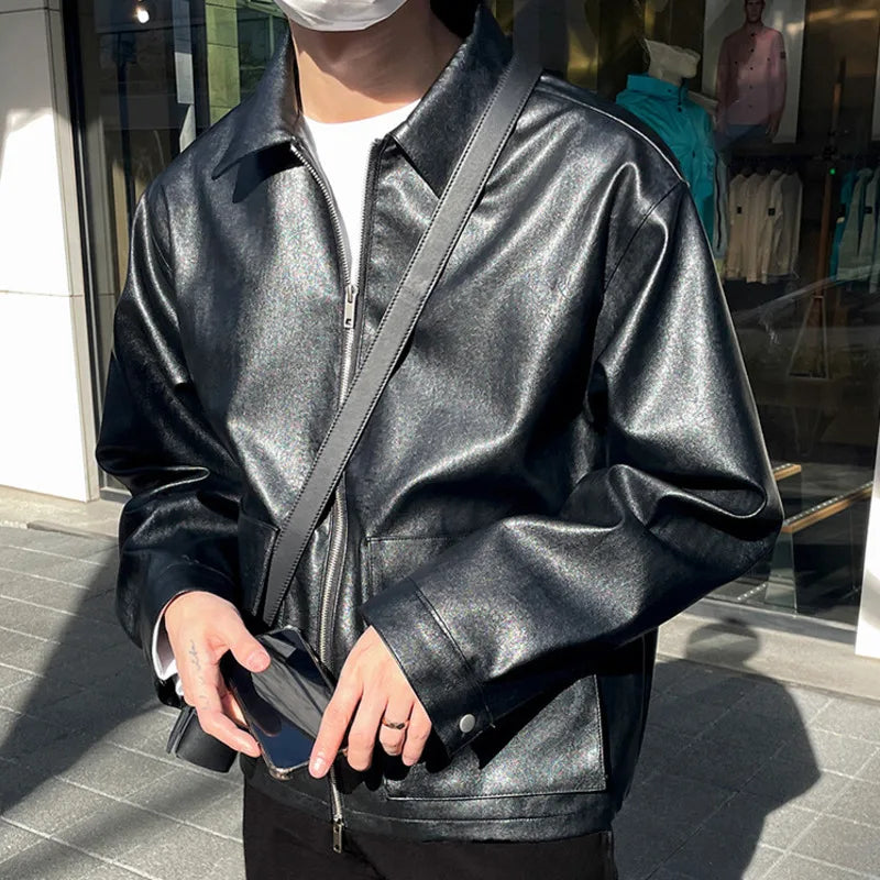 Zipper PU Leather Jacket - INTOHYPEZONE