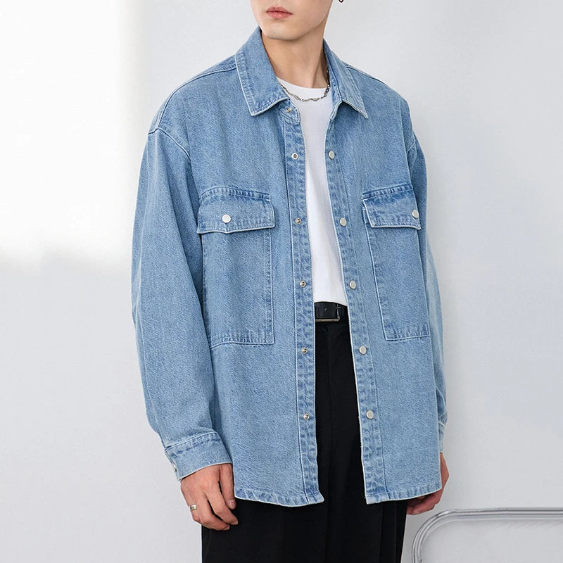 Denim Long Sleeved Shirt - INTOHYPEZONE