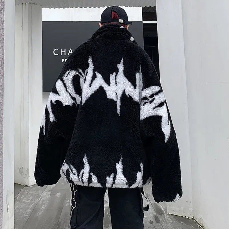 Letter Jacquard Wool Jacket - INTOHYPEZONE