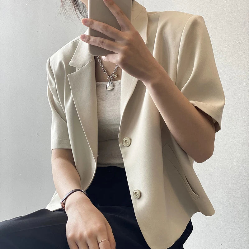 Single Breasted Cropped Blazer - INTOHYPEZONE