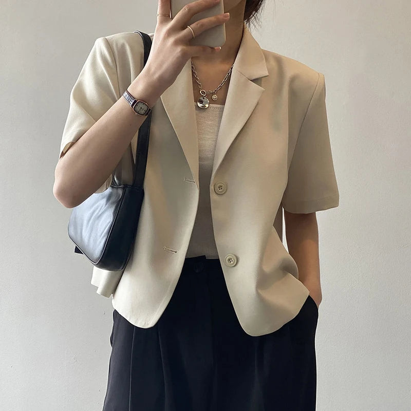 Single Breasted Cropped Blazer - INTOHYPEZONE