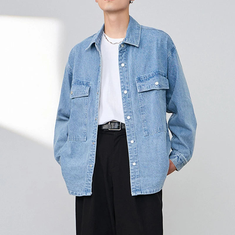 Denim Long Sleeved Shirt - INTOHYPEZONE